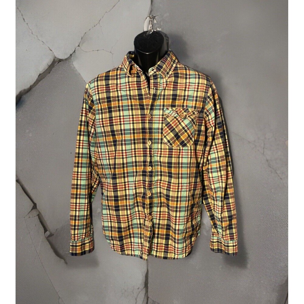 Gramicci Live Free‎ Shirt Men's Adult Size Small Plaid Flannel Button Up